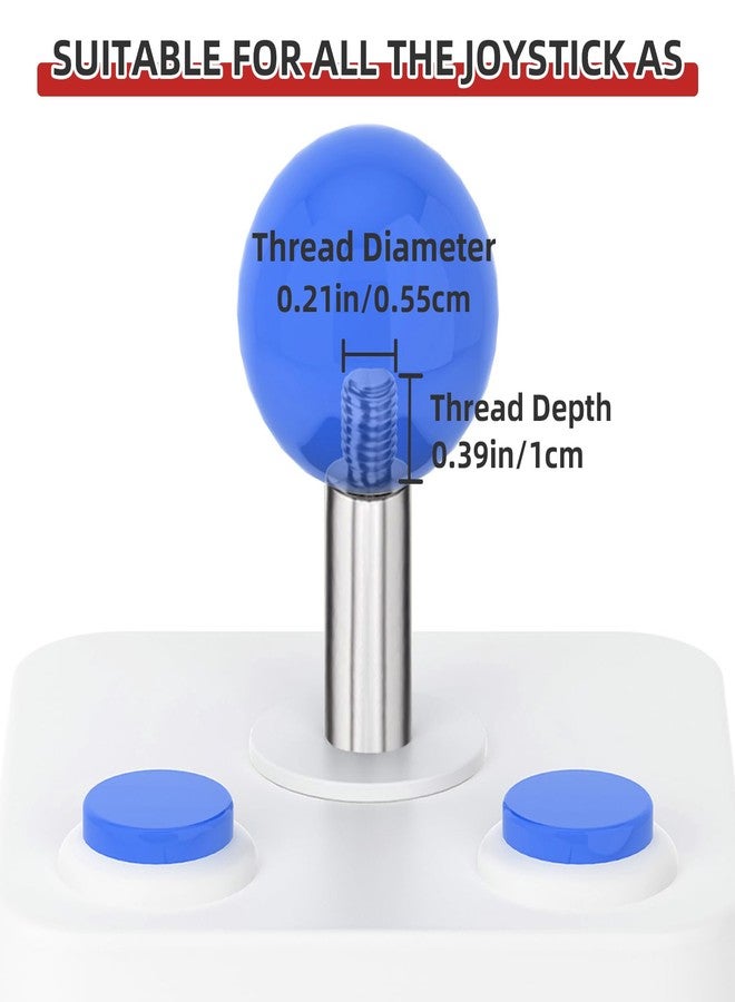 Gallipower 4Pcs Joystick Head,Arcade Joystick Ball Top Handle Rocker Round Head,Arcade Kit DIY Replacement Parts(Blue,Green,Red,Yellow) - Image 4